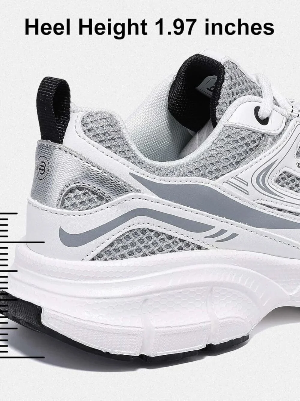 Women's Grey Chunky Fashion Sneakers Casual Sports Shoes Mesh Athletic